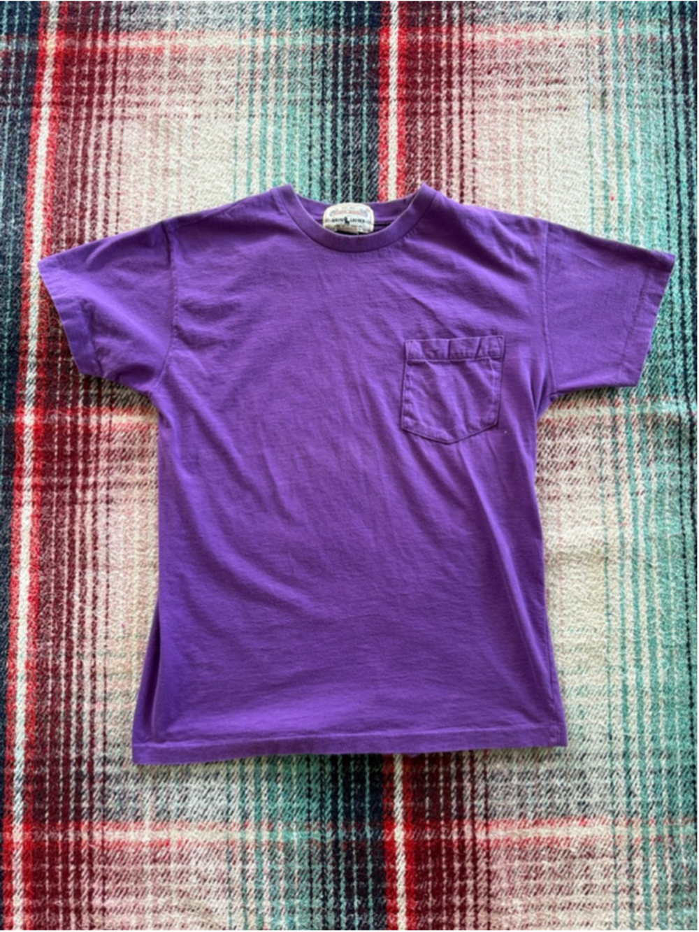 Vintage Ralph Lauren Purple Short Sleeve Pocket Tee M